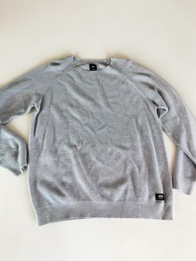 Vans Waffle Knit Crewneck Sweater Gray Large